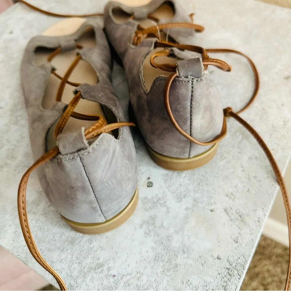 J. Jill Gray Suede Sandals with Leather Ankle Strap Women’s Size 8 - Picture 6 of 10